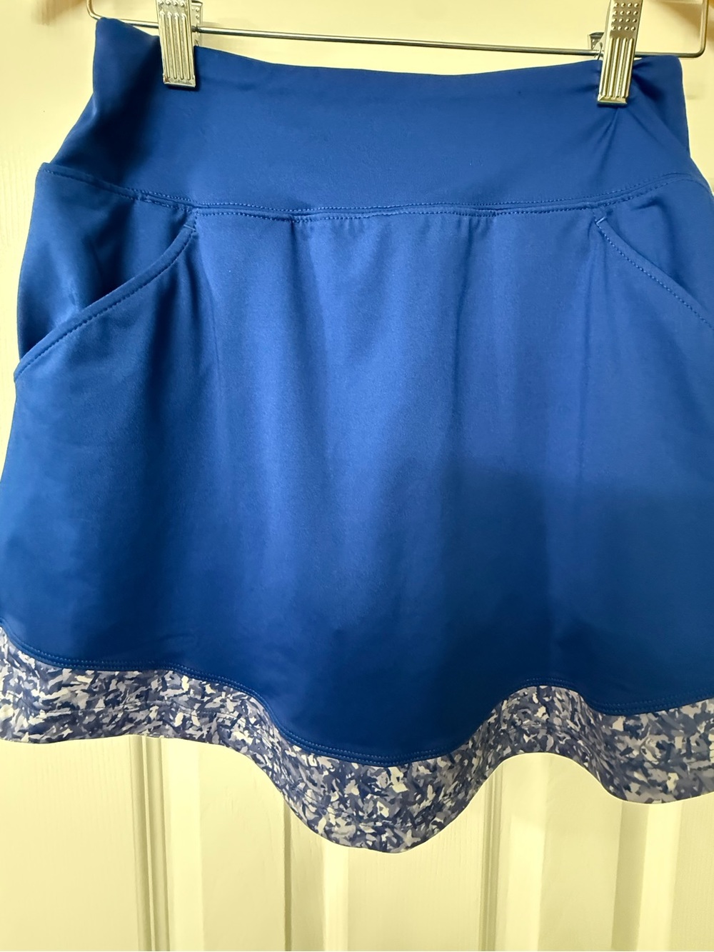 Birdies and Bows Blue Mini Skort with contrasting hem- Women size xs